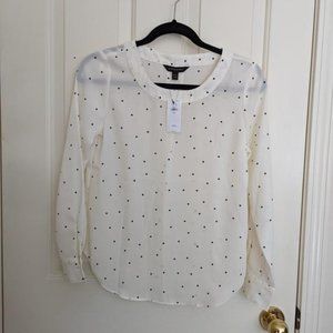 NWT Bana Rep Fac White Shirt with Black Spotted Patterns